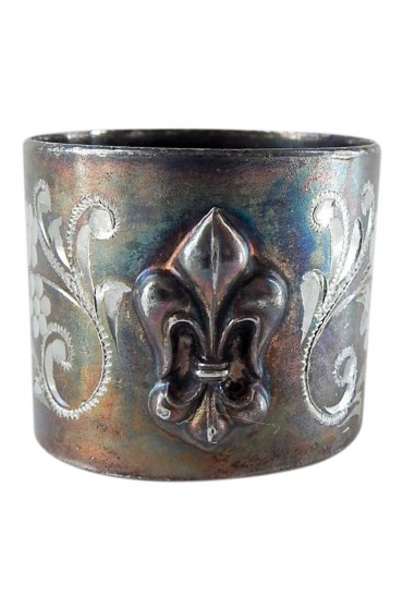 Home Tableware & Barware | Antique Silverplate Fleur De Lis Napkin Ring - TS64026