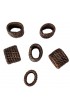 Home Tableware & Barware | Artifacts Rattan Oval Napkin Ring Set in Tudor Black - 6 Pieces - OA67708