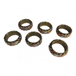 Home Tableware & Barware | Brass & Copper Napkin Rings - 6 Pieces - QH45093