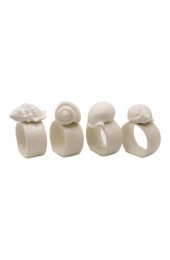 Home Tableware & Barware | Coastal Bone China Shell Motif Napkin Rings - Set of 4 - RI92701