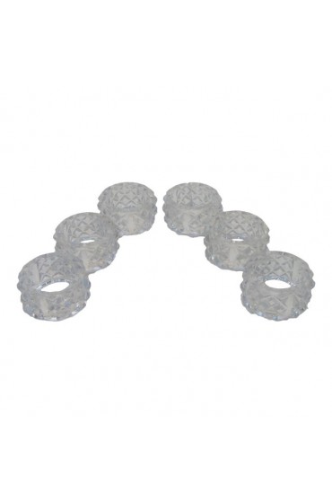 Home Tableware & Barware | Faceted Crystal Napkin Rings - Set of 6 - IA69732