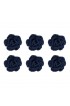Home Tableware & Barware | Fique Flower Napkin Rings in Navy Blue, Set of 6 - EP04741