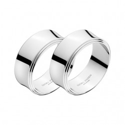 Home Tableware & Barware | Georg Jensen Scandinavian Pyra Stainless Steel Napkin Rings - a Pair - LV00758