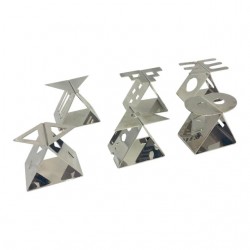 Home Tableware & Barware | Memphis Style Stainless Steel Napkin Rings - Set of 6 - PD41929
