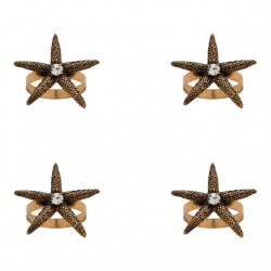 Home Tableware & Barware | Starfish Skinny Napkin Rings, Bronze, Set of Four - FC32758