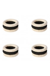 Home Tableware & Barware | Stripe Sisal Napkin Rings Cream & Black - Set of 4 - UF14739