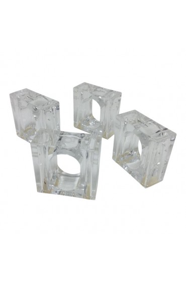 Home Tableware & Barware | Vintage Clear Lucite Square Napkin Rings - Set of 4 - EE81177