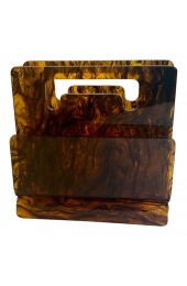 Home Tableware & Barware | Vintage Faux Tortoise Acrylic or Lucite Stationary or Napkin Holder - CG49150