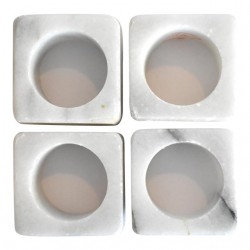 Home Tableware & Barware | Vintage White Marble Napkin Rings - Set of 4 - QM30300