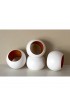 Home Tableware & Barware | White Matte and Orange Lacquered Wooden Napkin Rings - Set of 4 - UI37012