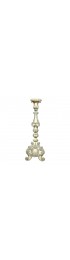 Home Decor | 18th Century Italian Rococo Single Carved Candlestick, Painted with Blue Accents - TD43116