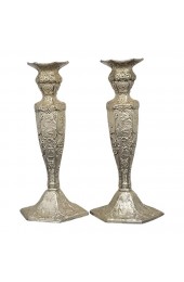 Home Decor | 1900’s Dutch Repousse Silver Plate Candlestick Holders - a Pair - LU00293