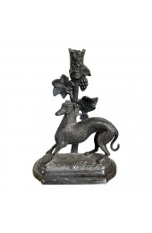 Home Decor | 1940s Marked Silverplate Greyhound Candlestick- After French Sculptor Pierre-Jules Mêne - TG70430