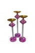Home Decor | 1990s Postmodern Pink Lucite and Brass Candlesticks - Set of 3 - JO11652