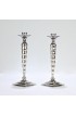 Home Decor | Antique Reed & Barton Sterling Silver Art Deco Hand-Hammered Modernist Pattern Candlesticks- a Pair - QH94407
