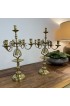 Home Decor | Antique Swan Figural Brass Candlesticks - a Pair - UD94355