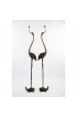 Home Decor | Chinese Bronze Crane Form Temple Candle Stands - a Pair - IC97103
