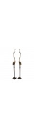Home Decor | Chinese Bronze Crane Form Temple Candle Stands - a Pair - IC97103