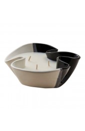 Home Decor | Contemporary Handmade Ceramic Jill Candle in Noir Large Blanc, Unscented - WW82920