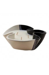 Home Decor | Contemporary Handmade Ceramic Jill Candle Medium Noir Blanc - Unscented - LO50513