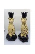 Home Decor | Contemporary Italian Leopard Ceramic Candle Holders- a Pair - GC35360