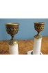 Home Decor | Fine Antique Venetian Bronze Marble Candle Holders - a Pair - GH65071