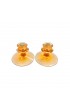 Home Decor | Fostoria Amber Glass Candlestick Holders - a Pair - NL59689