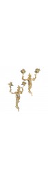 Home Decor | Glo-Mar Louis XV Style Brass 2-Armed Wall Candle Holders Sconces - a Pair - YL39335