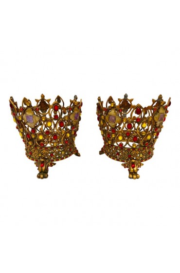 Home Decor | Gold Jeweled Candle Holders - YP79258