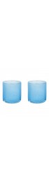 Home Decor | Handmade Glass Votives, Opaque Blue - Set of 2 - LX61942