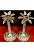 Home Decor | Hollywood Regency Style Silverplated Palm Tree Candlesticks - Set of 6 - LU19116