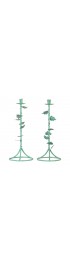 Home Decor | Indian Vintage Brass Candlesticks with Ivy Motifs and Verde Patina - A Pair - MP47891