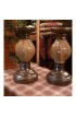 Home Decor | Large Pacific Rim Hand Painted Candle Holders - a Pair - PX68052