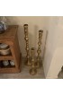 Home Decor | Large Vintage Brass Floor Candle Stands- Set of 3 - RL12993