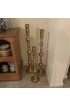 Home Decor | Large Vintage Brass Floor Candle Stands- Set of 3 - RL12993