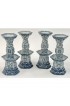 Home Decor | Late 20th Century Blue & White Delft Hexagonal Candle Holders- Set of 4 - UP58687