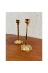 Home Decor | Late 20th Century Faux Bamboo Brass Candlesticks - a Pair - TQ83379