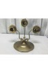 Home Decor | Mid Century Federalist Brass Wall Candle Holder for Three Tapers - GU33008