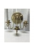 Home Decor | Mid Century Federalist Brass Wall Candle Holder for Three Tapers - GU33008