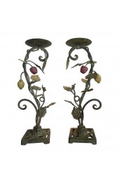 Home Decor | Mid-Century Tole Candle Holders - a Pair - KY72876