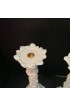 Home Decor | Tall White Leaf Candle Stick Holders - a Pair - EK87115