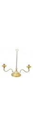 Home Decor | Traditional Solid Lacquered Brass Two Arm Candelabra - HG06349