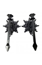 Home Decor | Vintage 1970s Wrought Iron Candle Holders Wall Sconces Indoor Outdoor - a Pair - NT46533