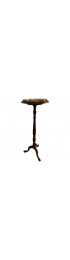 Home Decor | Vintage 1980s Mahogany Candle Stand with Brass Gallery - WB36116