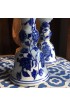 Home Decor | Vintage Blue & White Chinoiserie Candleholders- a Pair - ZE15917