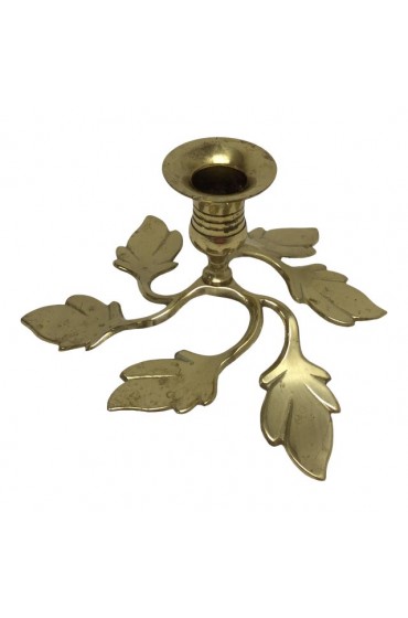 Home Decor | Vintage Brass Leaf Candle Holder - GR51280