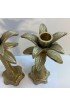 Home Decor | Vintage Brass Palm Tree Candle Holders - a Pair - NL39324