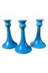 Home Decor | Vintage Draped Blue Glass Candle Holders – a Set of 3 - BS05040