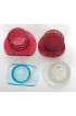 Home Decor | Vintage Hobnail Cranberry Crackle Eapg Pressed Glass Hat Toothpick Candle Holder - Set of 4 - XV56008