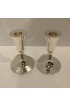 Home Decor | Vintage Lunt Sterling Silver Weighted Contemporary Candle Holders- a Pair - HN23817